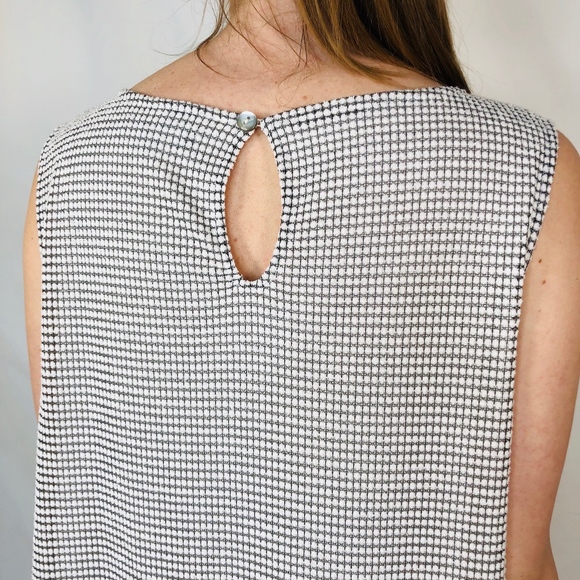 H Halston Illusion Textured Sleeveless Dress 0705 - Picture 4 of 8